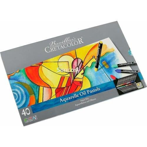 Cretacolor AquaStic Oil Pastel Set, 40-Color, Multi-color,High lightfastness, Highly pigmented colors