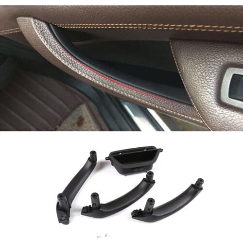 Black Beige Car Interior Door Handles Trim For BMW X4 F26 X3 F25 2011-2017 Inner Doors Panel Handle Bar Pull Trim Cover