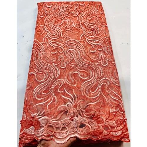 French Net Lace Fabric 2021 High Quality Latest African Embroidery Tulle Mesh Cloth Nigerian Evening Dress Material 5yards XN2