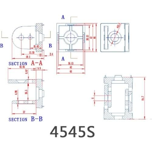 Zinc Alloy Flexible Hinge Pivot Joint Connector For Aluminum Extrusion Profile E5BE