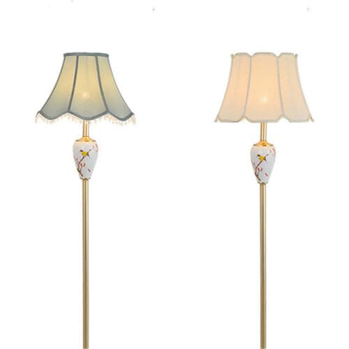 Elegant Chinese Style Ceramic Floor Lamp For Bed Room Bedside Living Room Foyer Study Reading Night Standing Lamp 190102
