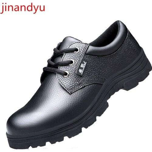 Genuine Leather Men Boots Breathable Waterproof Non-slip Steel Toe Caps Outdoor Indestructible Insulation Work Safety Shoes Men