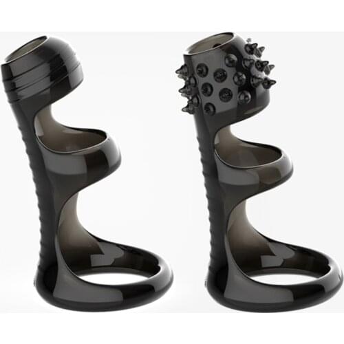 Penis Sleeve Condom Reusable Spike Condom Lock Fine Ring For Men Penis Cock Rings Anti-dropping Foreskin Block Compound Ring