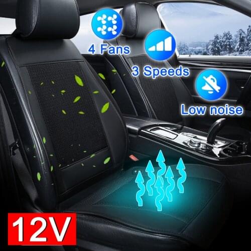 New 12V 4/8 Built-in Fan 3 Speeds Cooling Car Seat Cushion Cover Air Ventilated Fan Conditioned Cooler Pad Seat Cushion Covers