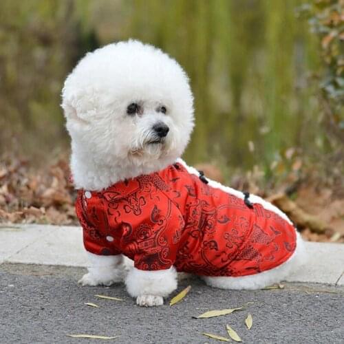 Pet Dog Chinese Style Dog Retro Clothes Costume Clothes Pet Chinese Style Tang Suit Auspicious Costume For Spring Festival