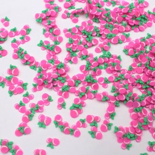 100g/Lot Polymer Clay Magenta Cherry Slices Hot Soft Fruits Sprinkles for DIY Crafts Toys Filling Accessories