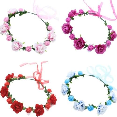 European and American New Fabric Headdress Foam Flower Wreath Headband Travel Simulation Flower Hair Accessories Headband