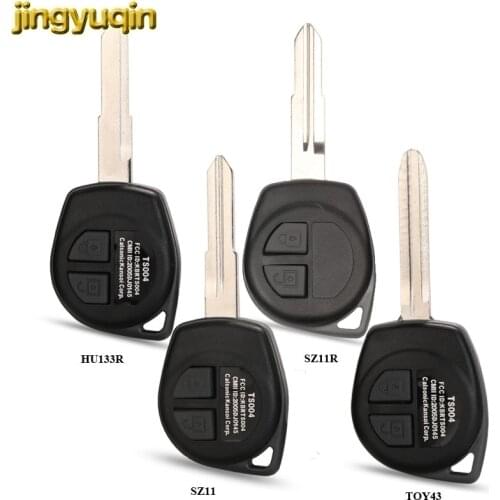 Jingyuqin 2 Buttons Remote Car Key Shell & Button Pad For Suzuki Grand Vitara Igins Alto SX4 Agila HU83 HU133R TOY43 SZ11R Blade