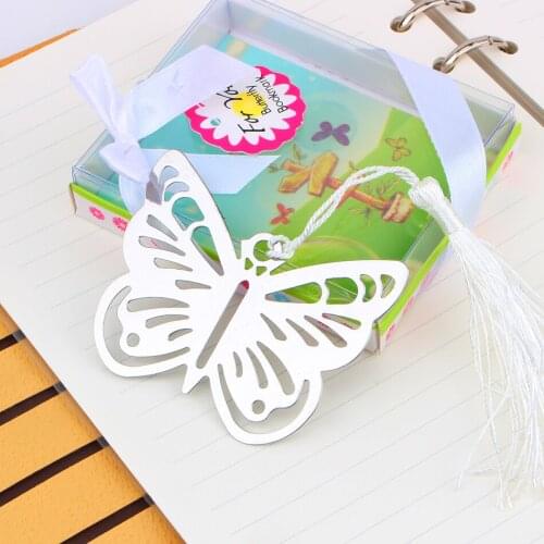 Hollow Butterfly Bookmarks Metal With Tassels Stationery Pendant Gifts Wedding Favors