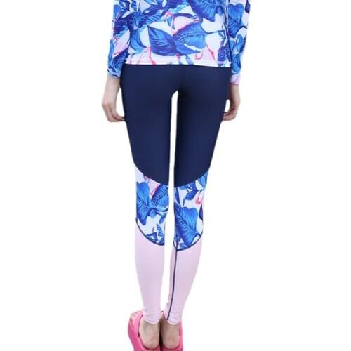 Sbart Korean Style Quick Drying Printed Surf Diving Tights Women Beach Slim Skinny Swimwear Rash Guard Long Pants