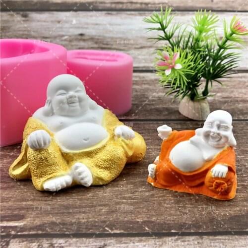 Doinb Sugarcraft Buddha statue Silicone Fondant Mold Cake Decorating Tools Chocolate Baking Mold Gypsum clay Moulds