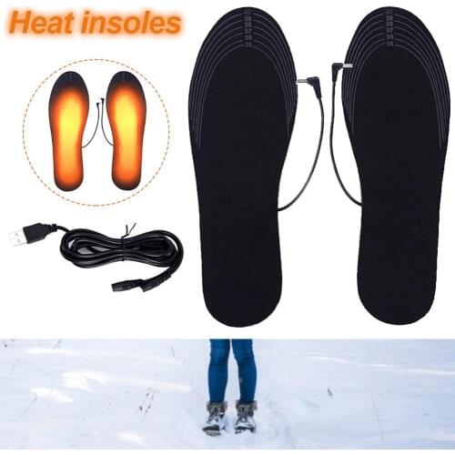 USB Heated Insoles Cold Proof And Warm Electrically Heating Foot Warmer Rechargeable Heating Cuttable And Washable Insoles 5v 2A