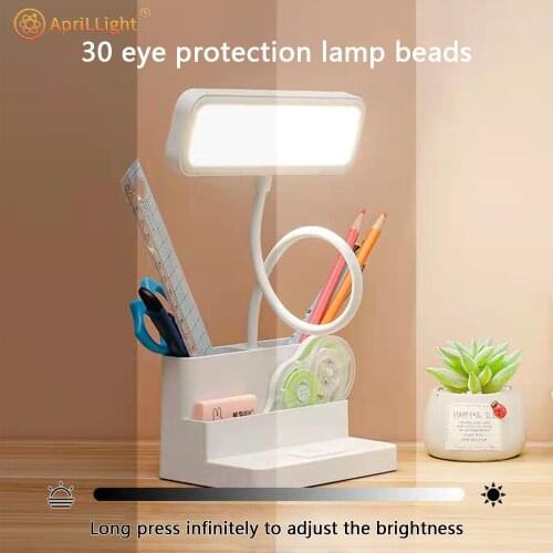 Led Table Lamp 3 Color Temperature Adjustable Eye Protection Learning Desk Lamp Children Bedroom Bedside Lamp USB Rechargeable