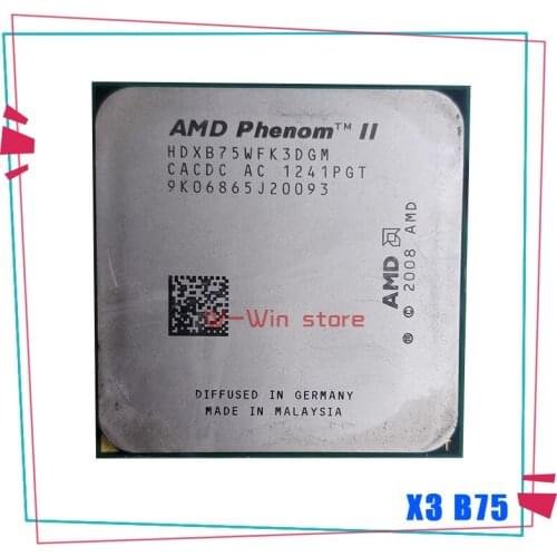 AMD Phenom X3 B75 2.6GHz Triple-Core CPU Processor HDXB75WFK3DGM 95W Socket AM3 938pin
