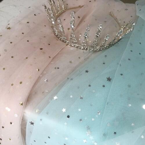 5 Meters Star Tulle Lace Fabric Flower Embroidery Applique Lace Patch Flowers Mesh Clothes Decoration Accessories DIY