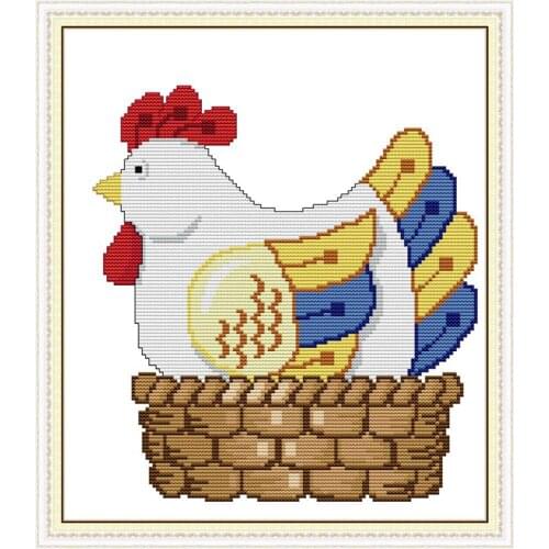 Everlasting Love Hen Hatching Eggs Chinese Cross Stitch Kits Ecological Cotton Clear Printed 14CT 11CT DIY Christmas Decoration