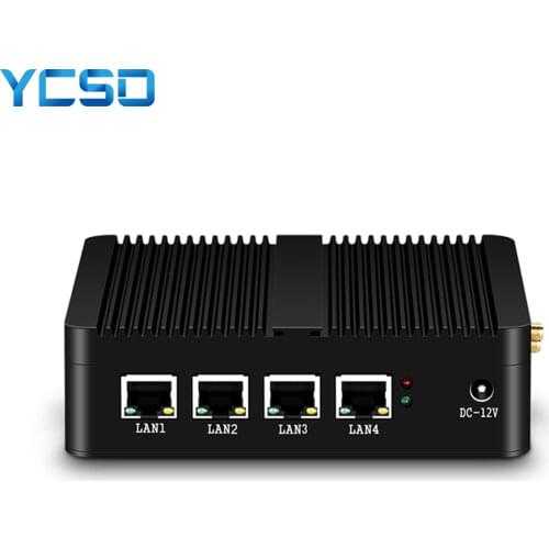 YCSD Firewall Router Mini PC Intel Celeron J1900 J1800 Inel i211AT Gigabit Ethernet 4x RJ45 USB3.0 USB2.0 HDMI VGA run Pfsense