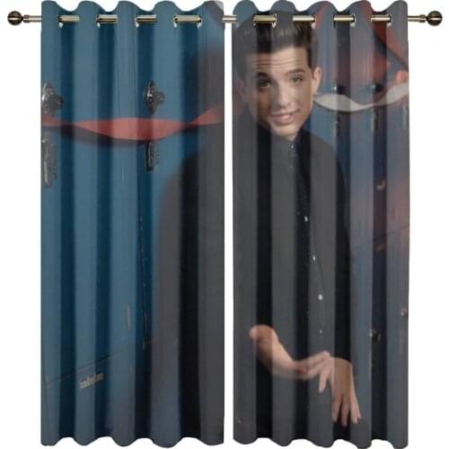 Customized Charlie Puth Print Windows Curtains for Living Room Kids Bedroom Decorative Kitchen Drapes Window Treatments Dropship