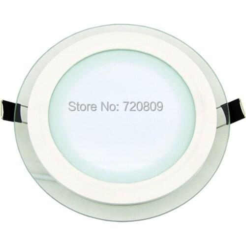 Factory Supply 10pcs/lot Free Shipping 12w LED Glass Panel Light Round Ultrathin AC85-265V Kitchen light