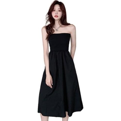 Knitted Patchwork Mini Dress Women 2021 Off Shoulder Sexy Party Chest Wrapping Club Tank Bodycon Short Womens Summer Dresses