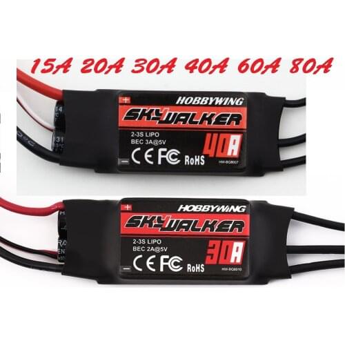 1pcs Hobbywing Skywalker 20A 30A 40A 50A 60A 80A ESC Speed Controler With UBEC For RC FPV Quadcopter RC Airplanes Helicopter