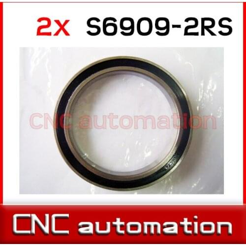 2pcs rubber sealed stainless steel radial shaft ball bearings S61909 6909 2RS 45*68*12mm for 45mm shaft
