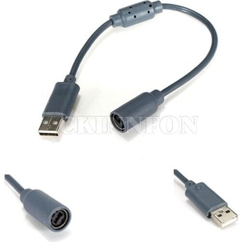 200 Pcs/Lot 9 inch USB Breakaway Cable Controller Cord Adapter for Xbox 360 Wired Controller Black Grey