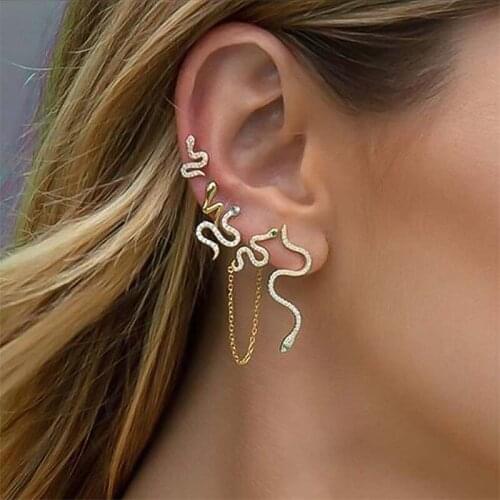 Trendy Vintage Earrings Snake Shape Dangle Earrings for Women Girl Retro Drop Earrings Cute Small Object Earring Jewelry 5PCS