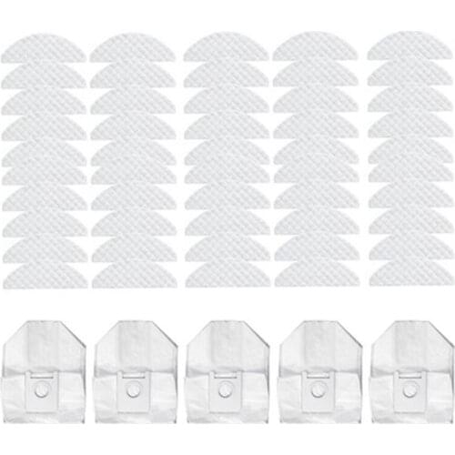 55Pcs for Roidmi EVE Plus Robot Vacuum Cleaner Dust Bag Disposable Mop Cloth Cleaning Replacement Parts
