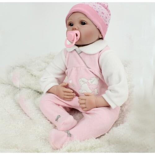 55cm Reborn Accompany Sleep Baby Doll for Girls Gifts New Design 22 Inch Lifelike Baby Dolls with 3/4 Silicone Limbs Cotton Body