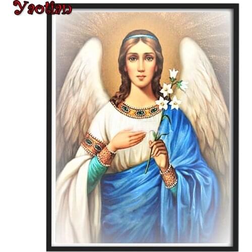 5D Diamond Painting Angel Wings Lady Religious Icon Cross Stitch Full Square/Round Diamond Embroidery Rhinestone Pictures
