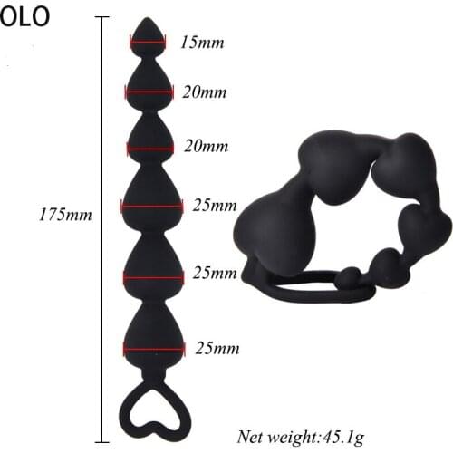 6 Beads Anal Silicone Butt Plugs Ball Ass Massage Anal Butt plug Dilator Long Anal plug Adult Sexual Toys for Gay Men Woman 2021