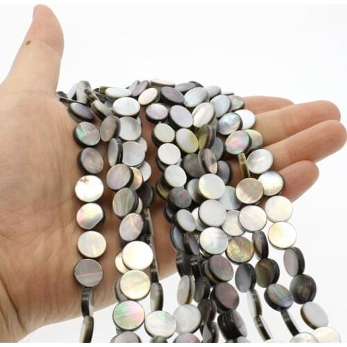 Natural shell 10/12 / 15mm disc-shaped loose beads Polished male and female jewelry handmade DIY necklace bracelet accessories