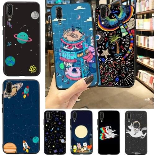 Cartoon astronaut Phone Case For Huawei P20 P30 P40 lite Pro P Smart 2019 Mate 10 20 Lite Pro Nova 5t