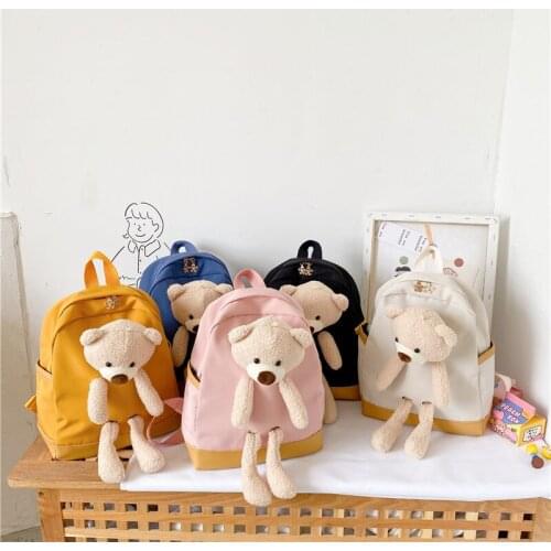 Childrens bags 2020 autumn new backpack cute bear backpack boys and girls children primary school schoolbags small bookbags