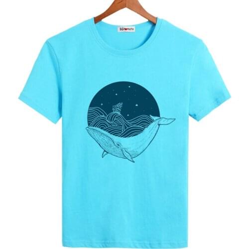 BGtomato blue whale Environmentalist t shirt good quality comfortable casual tops hot sale summer casual t-shirt men tops