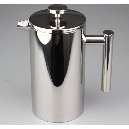 French Presses Coffee Tea Maker Double Wall Vacuum Isnulated Thermal Insulation Stainless Steel Coffee Pot 4-stage Filter System