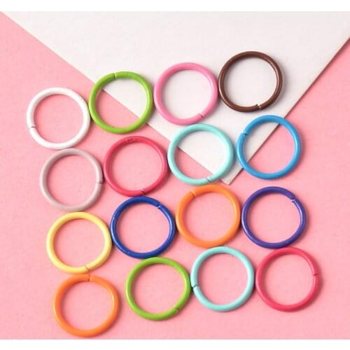 20pcs Creative 10mm Color Spray Paint Brass Closed Ring For DIY Keychain Jewelry Making Supplies Accessories Connectors Rings