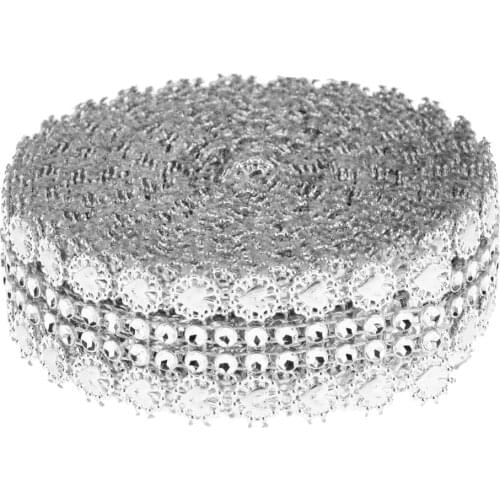 5 Yards 1' Bling Diamond Mesh Wrap Ribbon Silver Rhinestones Mesh Tape Tulle DIY Craft Supplies for decorating wedding cakes