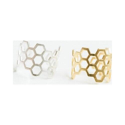 Trendy adjustable Hexagon ring sexangle rings Jewelry Large wide flat ring Mens and womens ring Wholesale 30 PCS/Lot