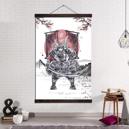Wall Art Canvas Print and Poster Picture Canvas Painting Wall Decorative Picture for Home Decoration Red Code Samurai Poster
