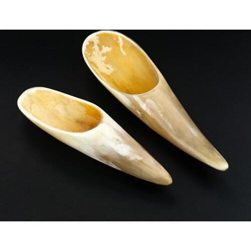 Yellow Ox Horn Massager Gua Sha Tube Horn Crafts Household Meridian Health Care Device Ox Horn Home Decor Collection Crafts