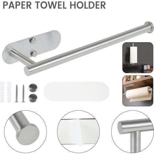 Stainless Steel Toilet Roll Paper Holder Wall Mounted Bathroom Toilet Paper Holder Kitchen Roll Paper Rack Towel Rack Holders
