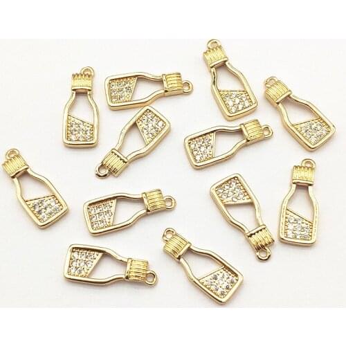 New arrival! 20x8mm 50pcs Cubic Zirconia Bottle Charm for Handmade Necklace Earring DIY Parts Jewelry Findings & Components