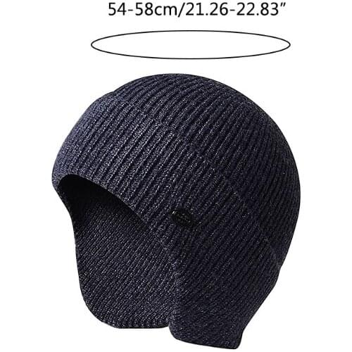 066C Solid Color Ear Protector Knit Hat Beanie Hat Thick Warm Hood for Running Cycling Light and Warm Ear Protection for Men