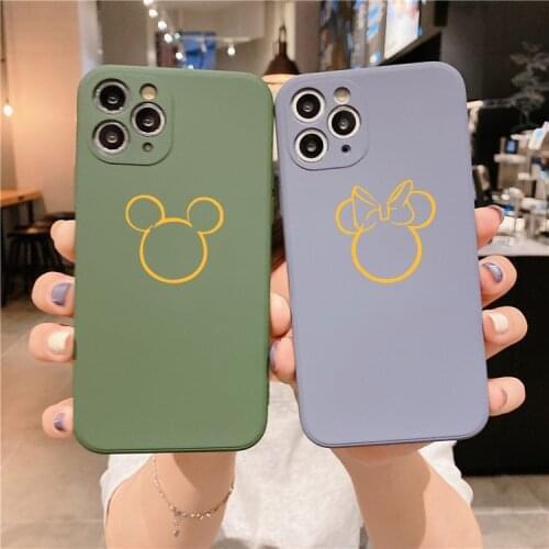 Line Cartoon mouse animal Camera Lens Protect Case For iPhone 12MINI 7 8 Plus X XR 11 12 Pro XS Max Shockproof silicone Capa