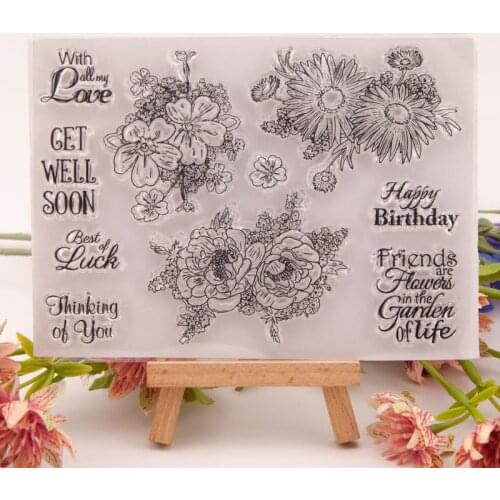 ZFPARTY Lovely flowers Transparent Clear Silicone Stamp/Seal for DIY scrapbooking/photo album Decorative card making