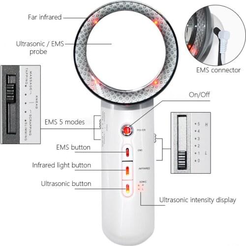 Drop Shipping 3 in 1 Ultrasound Cavitation EMS Infrared Body Slimming Massager Fat Burner Galvanic Infrared Ultrasonic Therapy