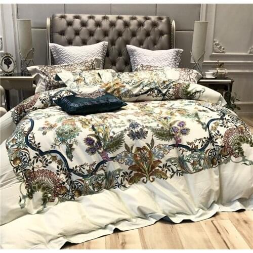 Deluxe Bohemia 120S Egyptian Cotton Digital Printing Bed Cover Extra Large Bed Sheet, Down Bed Cover, Pillow Cover 4/6pcs