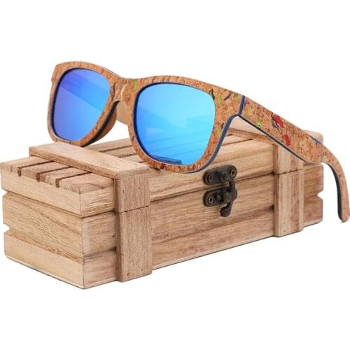 2020 Retro Polarized Sunglasses Women and Men Handmade Wood Sun Glasses High Quality Corkwood Sunglasses gafas de sol mujer